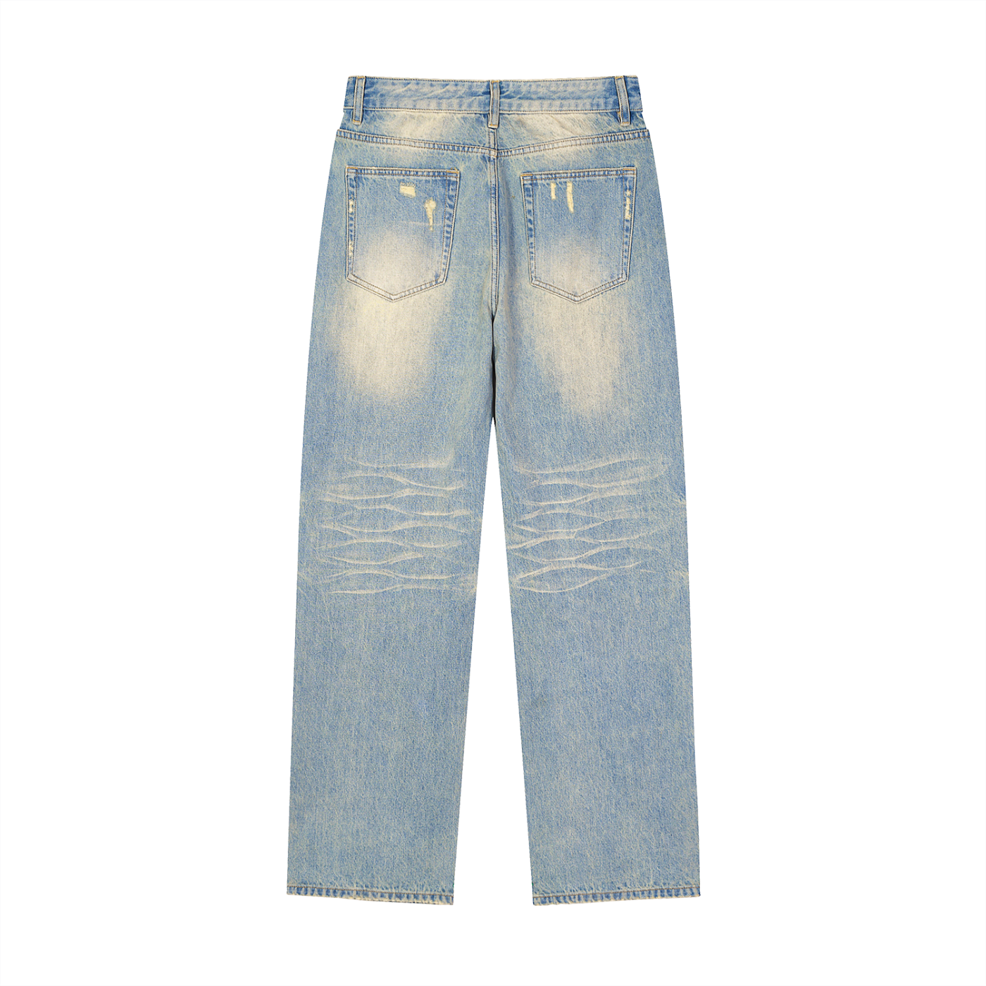 KJJ Sun Fade Raw Hem Denim Jeans