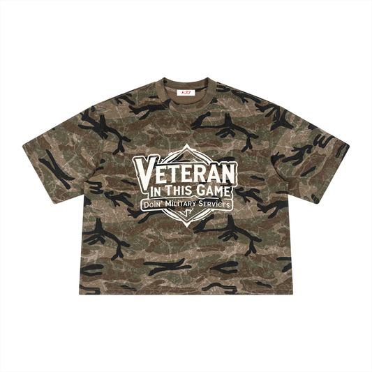KJJ Crypto Camo T-Shirt "Veteran In This Game Doin' Military Services"